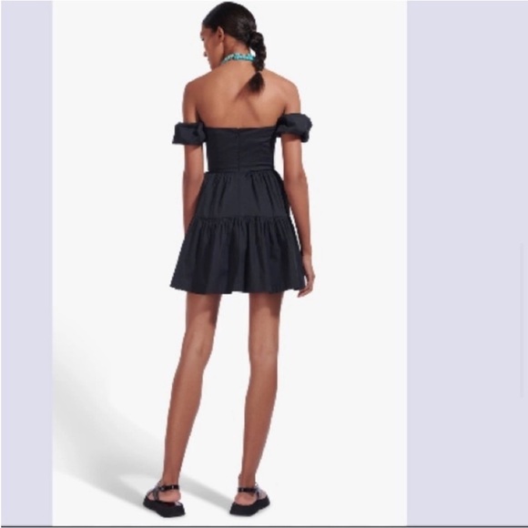 - Staud Size 10 Mini Elio Dress black summer beach  $245 - Picture 2 of 4